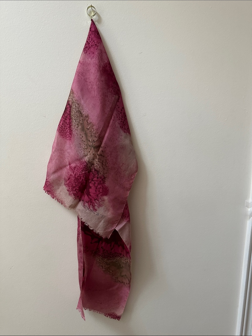 Long Pink Floral Scarf